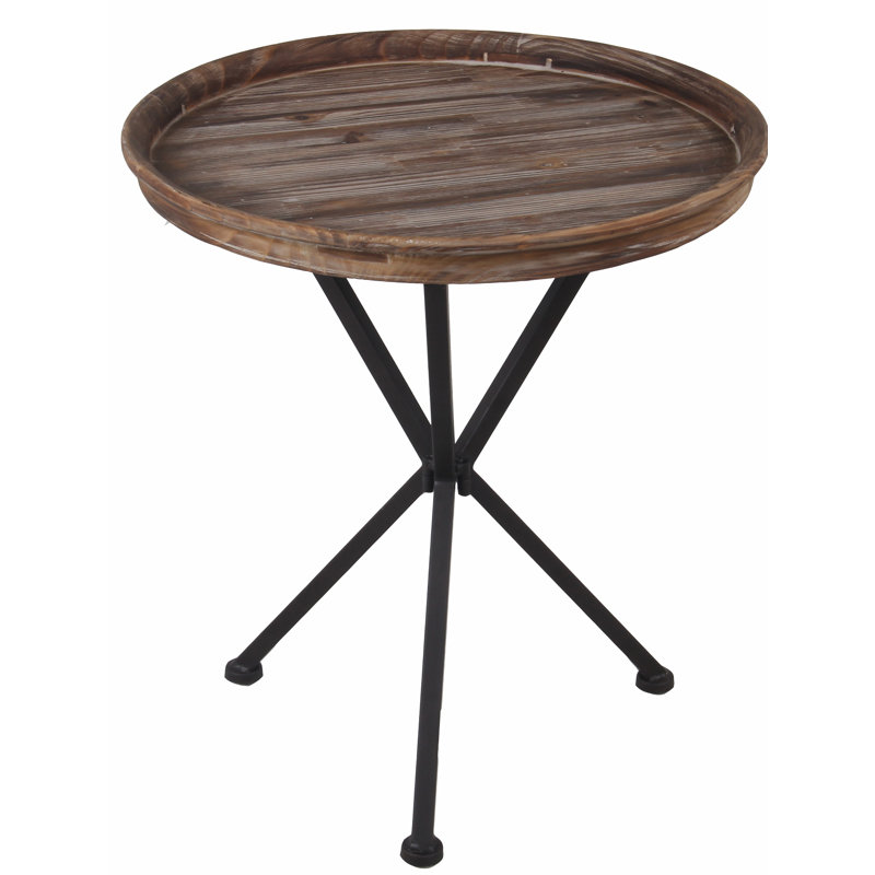 Williston Hepworth 22'' Tall Solid Wood Tray Top Pedestal End